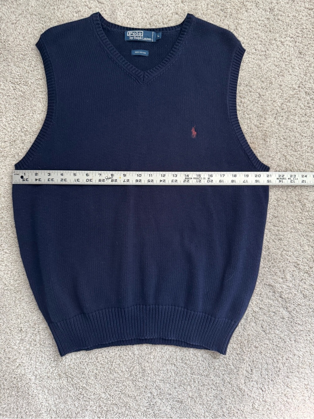 Ralph Lauren Navy V-Neck Knit Sweater Vest - Picture 4 of 5